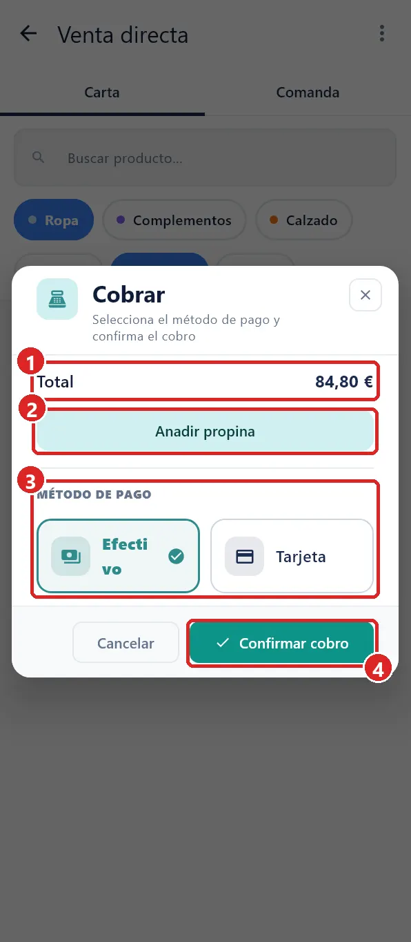 Ventana Cobrar.