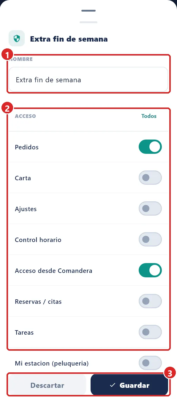 Hoja de un rol abierta.