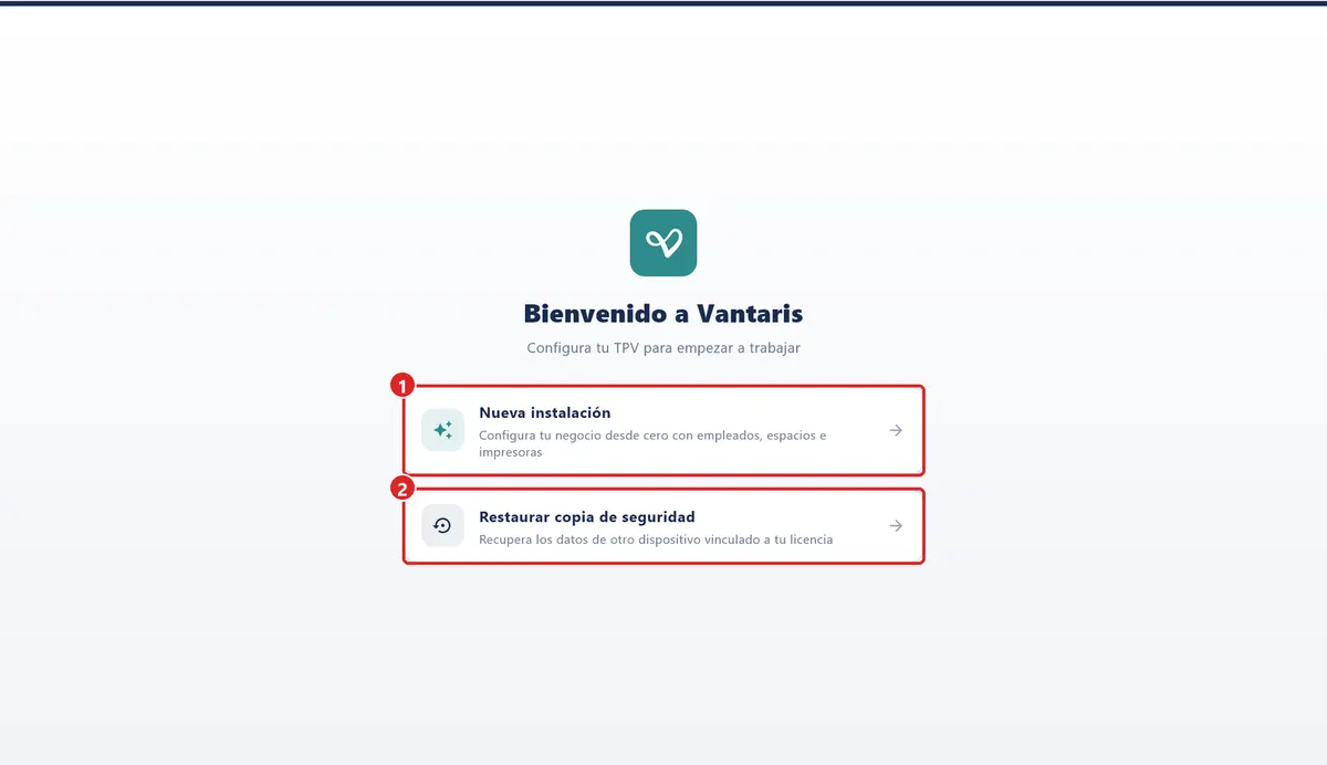 Pantalla de elección.